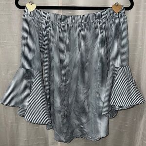 Striped skirt with ruffles